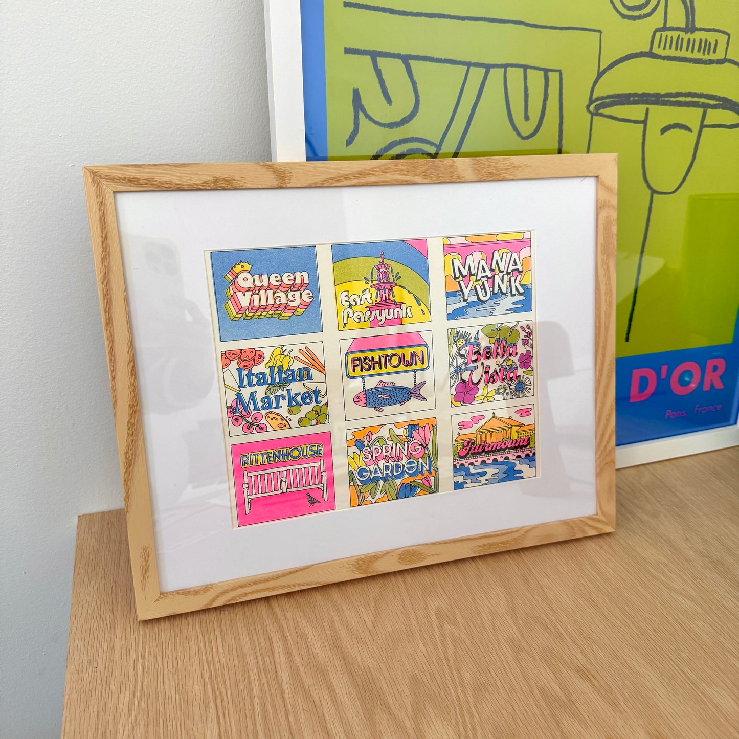 Philadelphia Neighborhoods – 8x10” Risograph Print