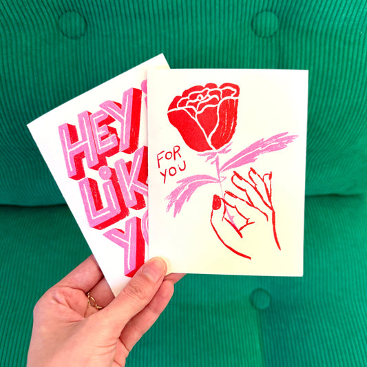 🌹 For Your Heart: A Duo of Riso-Printed Valentine's Cards