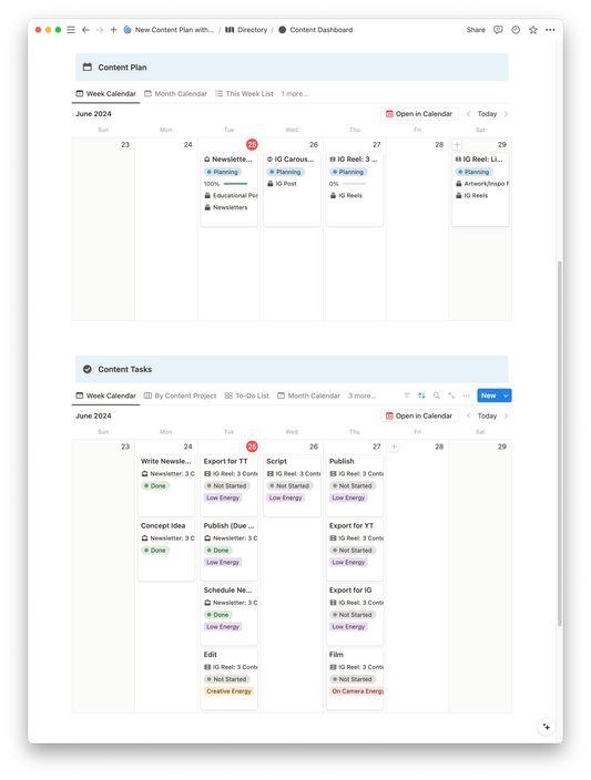 [BETA] Notion Content Calendar Template