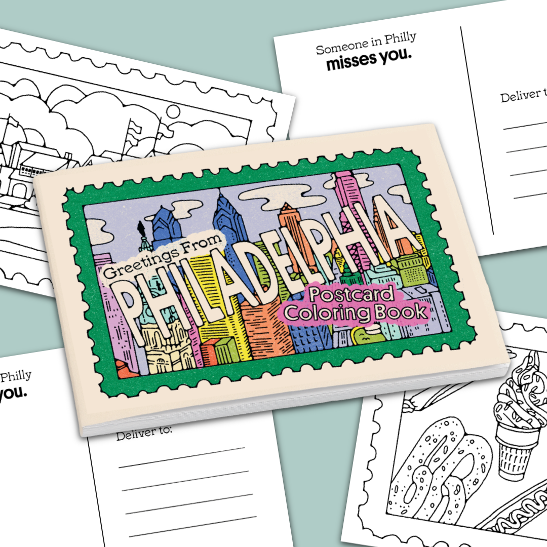 Philadelphia Postcard Coloring Book (+limited sticker sheet!)