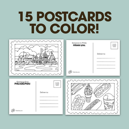 Philadelphia Postcard Coloring Book (+limited sticker sheet!)